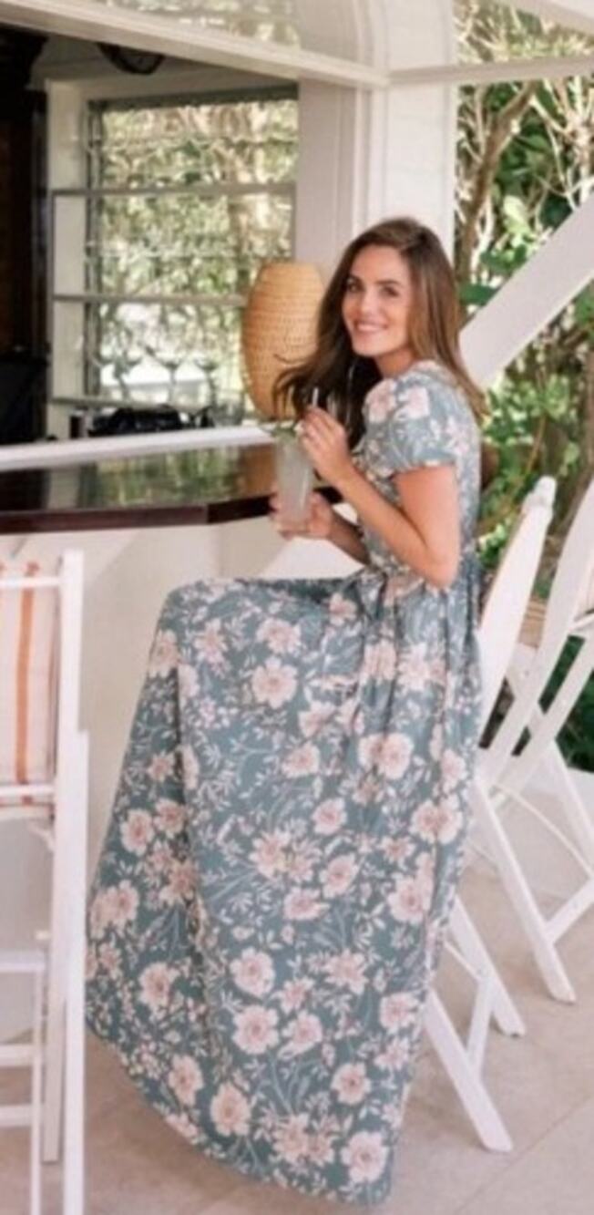 Gal Meets Glam Collection Shannon Pleat Neck Maxi Dress Sz. 0